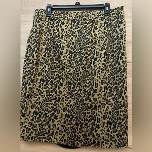 J CREW leopard print pencil skirt Sz. 10